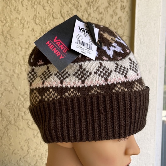 Vans VANS Jucti Brown Ornament Beanie Skateboarding Hat Women Men - Picture 14 of 16